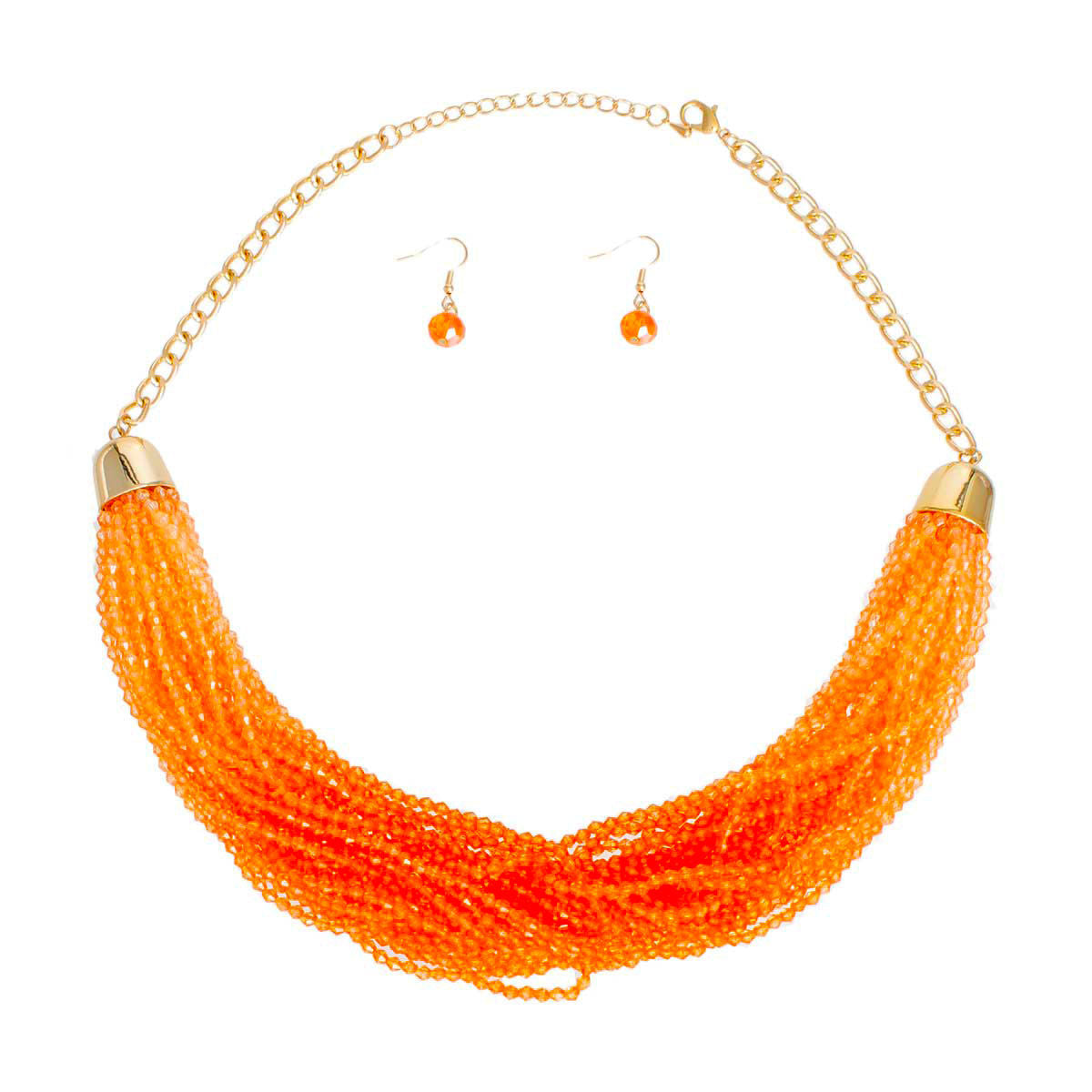 34 Strand Orange Bead Necklace|20 inches - Premium Wholesale Jewelry from Pinktown - Just $17! Shop now at chiquestyles