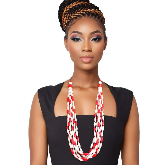 Long Red White Toggle DST Necklace|32 inches - Premium Wholesale Jewelry from Pinktown - Just $14! Shop now at chiquestyles