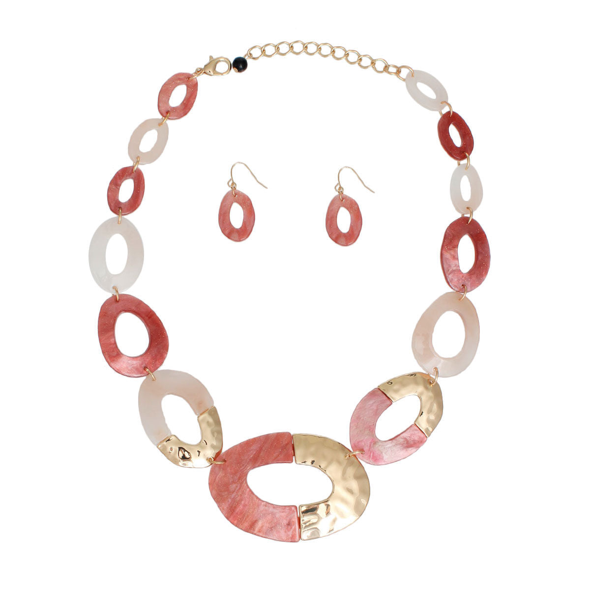 Pink Link Necklace Set|20 inches - Premium Wholesale Jewelry from Pinktown - Just $22! Shop now at chiquestyles