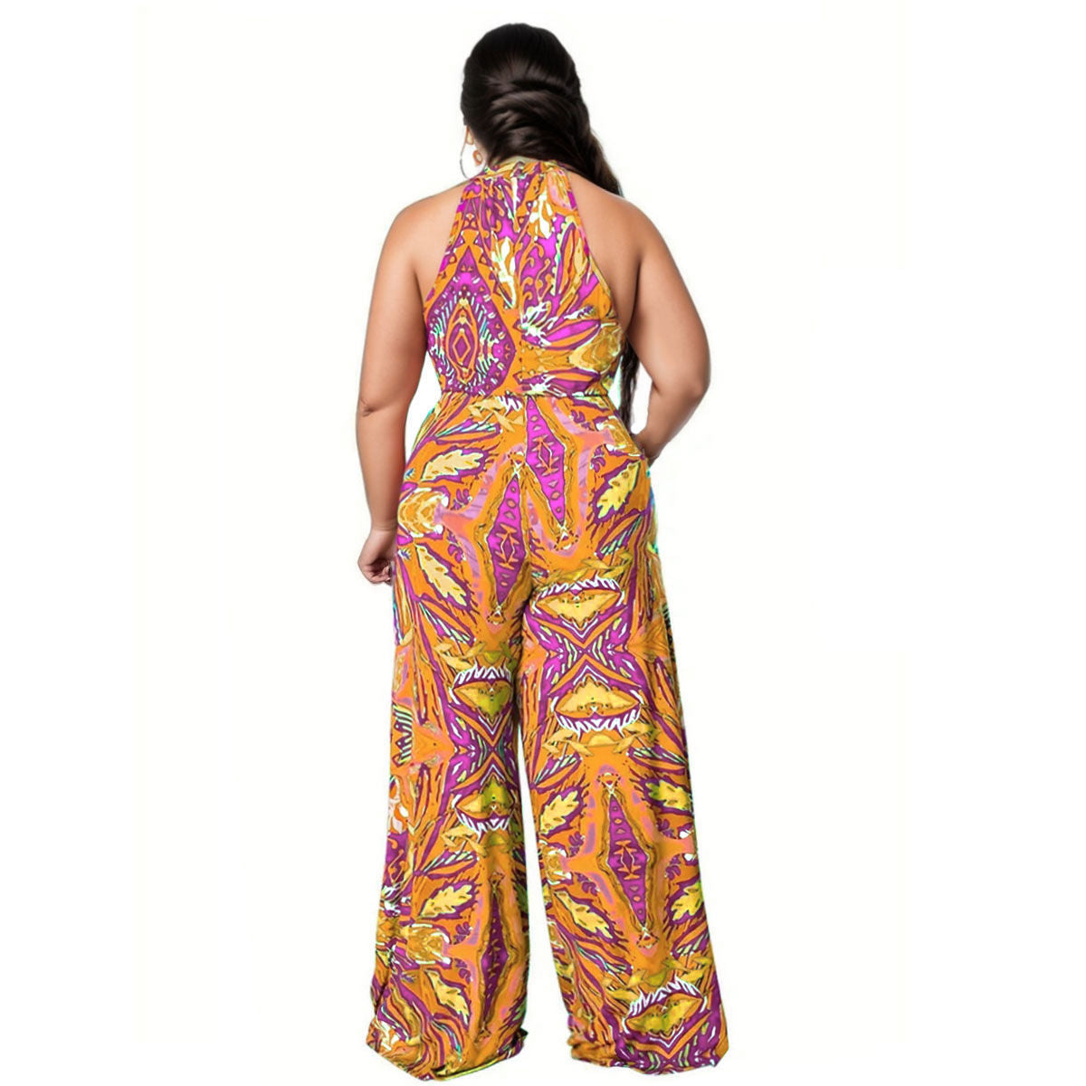 1XL Orange Paisley Jumpsuit|1XL - Premium Wholesale Boutique Clothing from Pinktown - Just $40! Shop now at chiquestyles