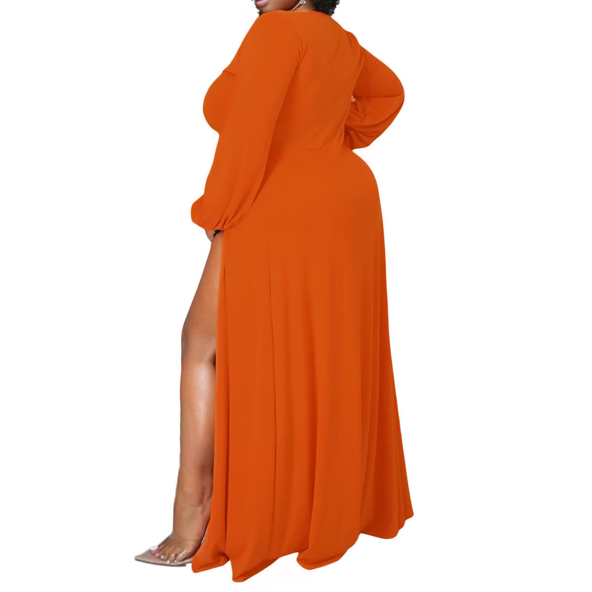 1XL Bright Orange Sexy Slit Dress|1XL - Premium Wholesale Boutique Clothing from Pinktown - Just $50! Shop now at chiquestyles