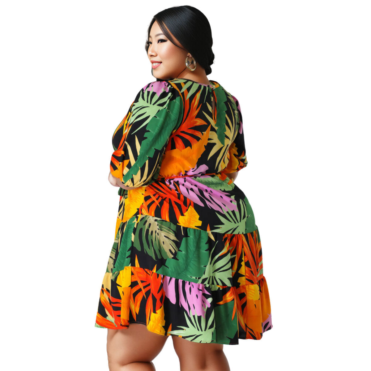 1XL Tropical Print Apron Dress|1XL - Premium Wholesale Boutique Clothing from Pinktown - Just $46! Shop now at chiquestyles