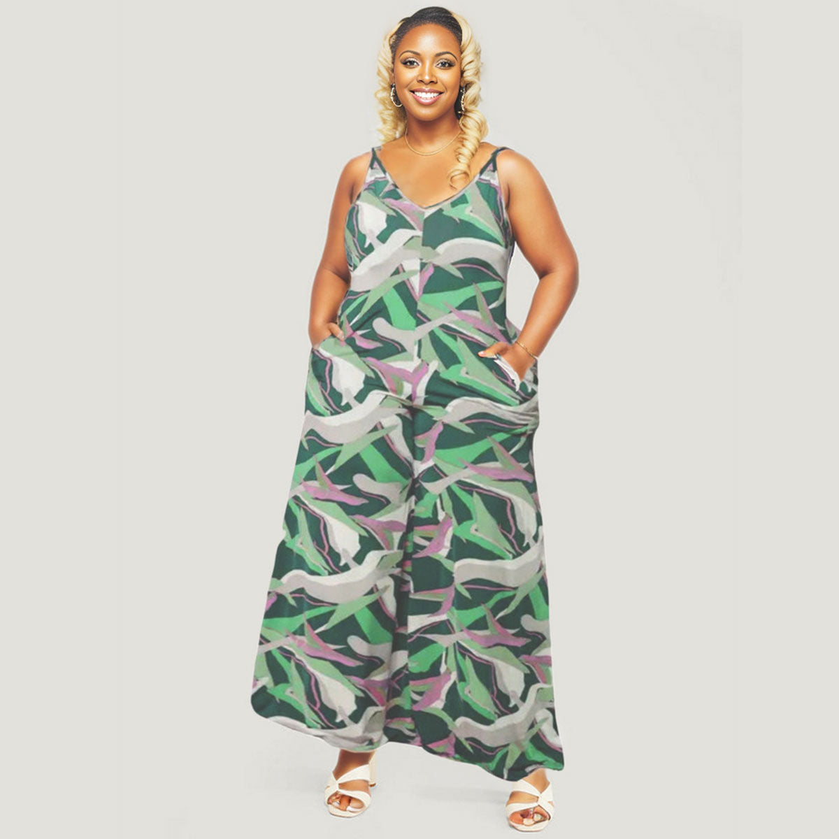 2XL Green Cami Romper|2XL - Premium Wholesale Boutique Clothing from Pinktown - Just $41! Shop now at chiquestyles