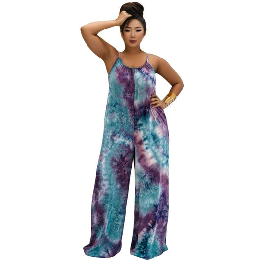 3XL Purple Tie Dye Jumpsuit|3XL - Premium Wholesale Boutique Clothing from Pinktown - Just $42! Shop now at chiquestyles