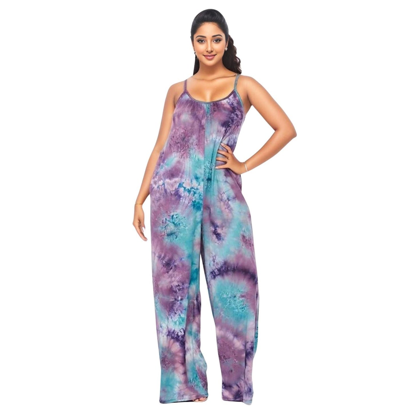 1XL Purple Tie Dye Jumpsuit|1XL - Premium Wholesale Boutique Clothing from Pinktown - Just $42! Shop now at chiquestyles