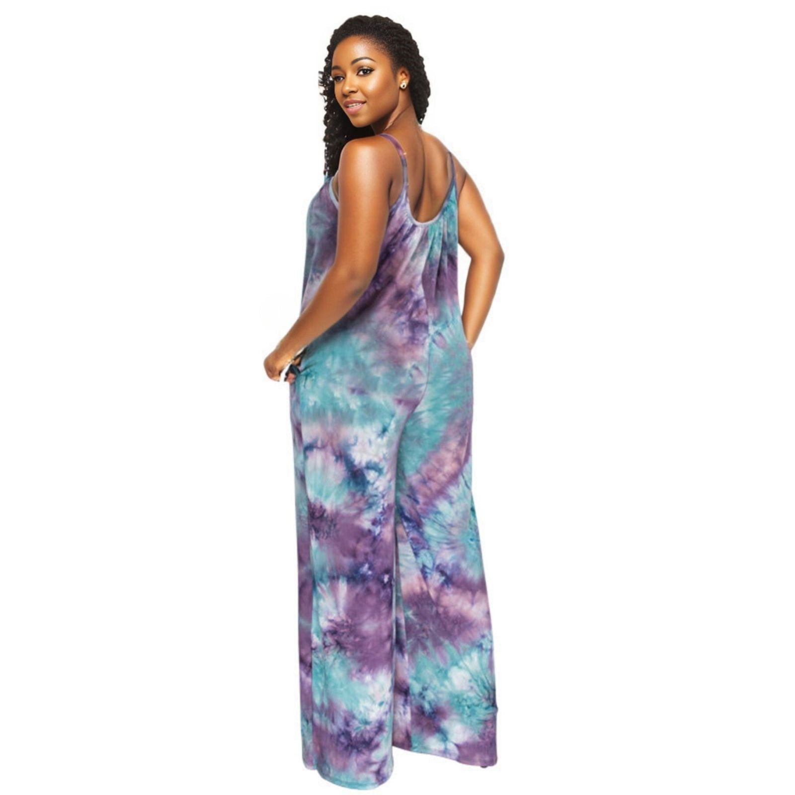 1XL Purple Tie Dye Jumpsuit|1XL - Premium Wholesale Boutique Clothing from Pinktown - Just $42! Shop now at chiquestyles