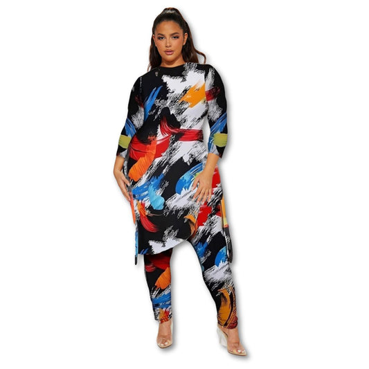 1XL Painted Black Tunic Set|1XL - Premium Wholesale Boutique Clothing from Pinktown - Just $47! Shop now at chiquestyles