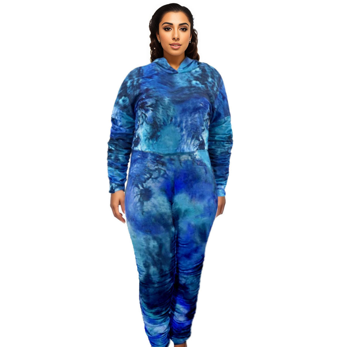 3XL Blue Tie Dye Hoodie Set|3XL - Premium Wholesale Boutique Clothing from Pinktown - Just $48! Shop now at chiquestyles