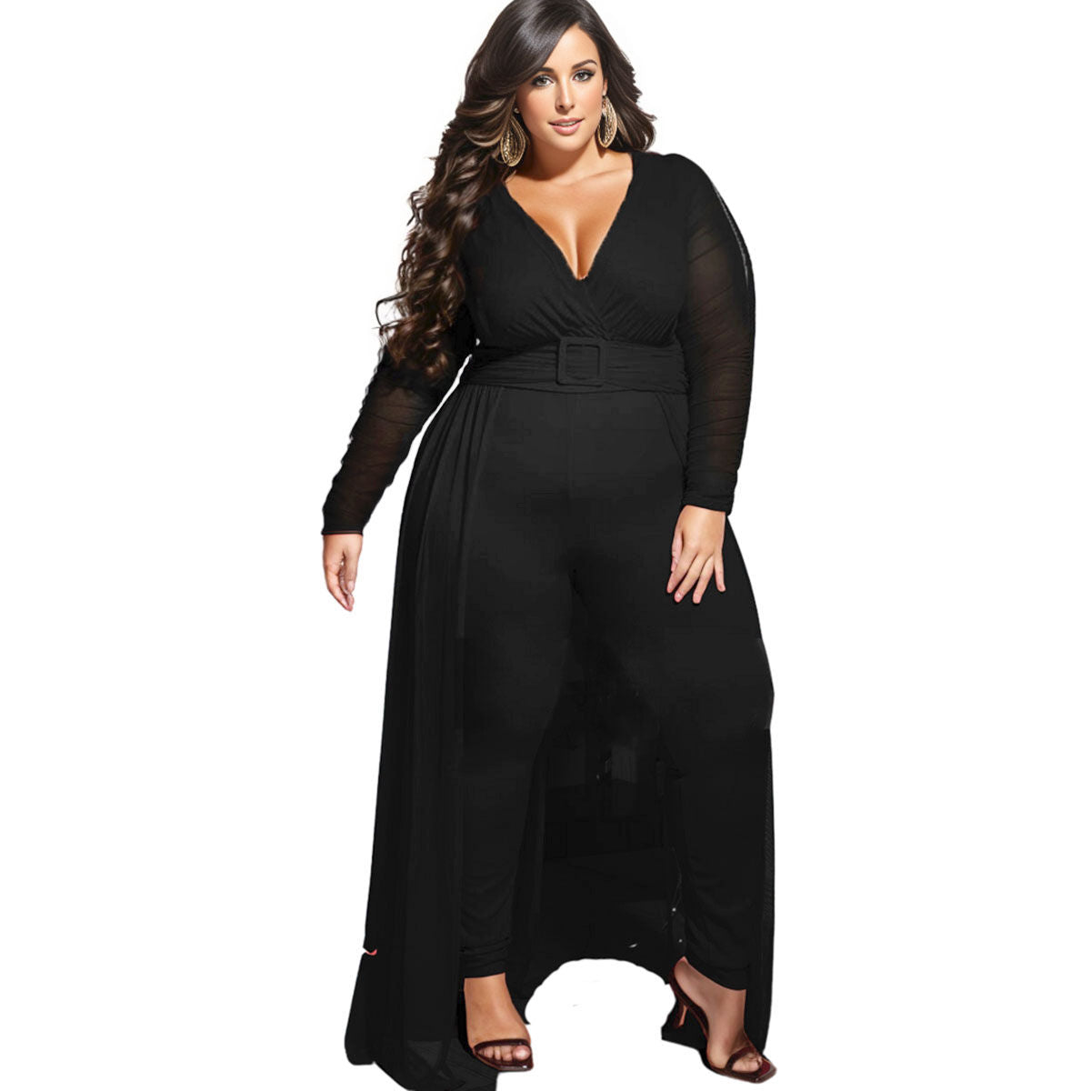 3XL Black Mesh High Low Pant Set|3XL - Premium Wholesale Boutique Clothing from Pinktown - Just $50! Shop now at chiquestyles