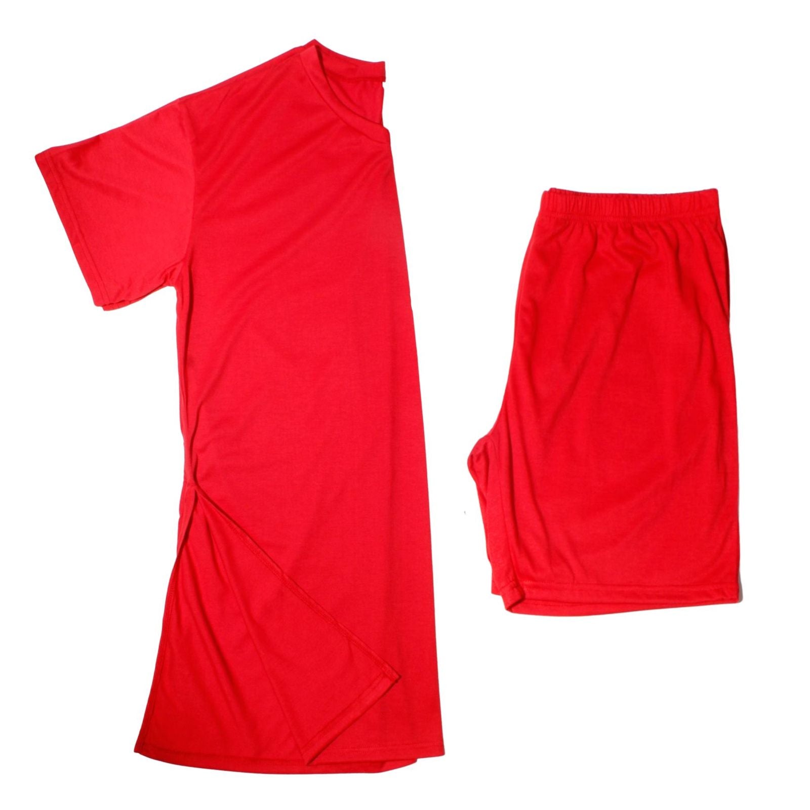 1XL Red V Neck Shorts Set|1XL - Premium Wholesale Boutique Clothing from Pinktown - Just $36! Shop now at chiquestyles