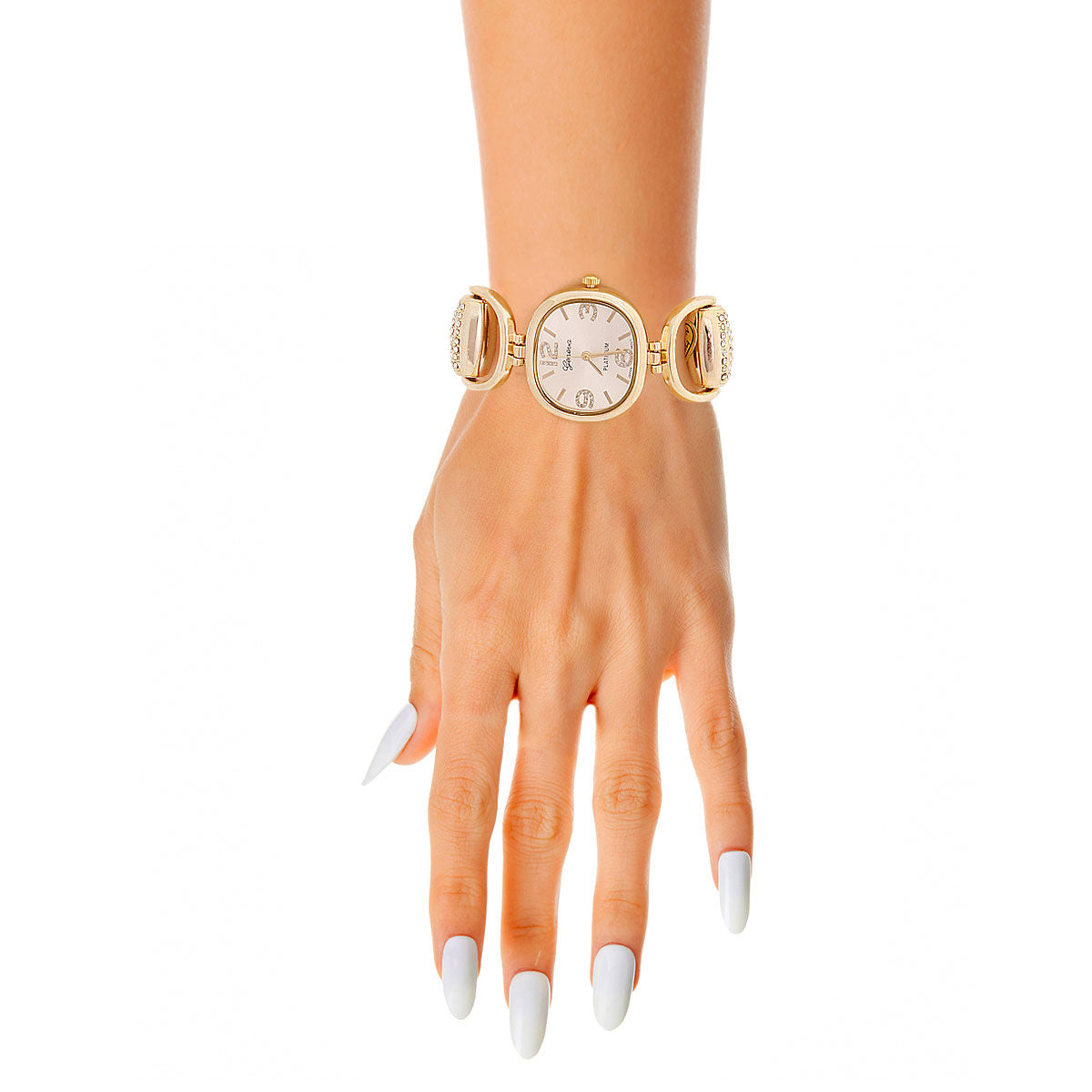 Gold Horsebit Stone Watch|7.5 inches - Premium Wholesale Jewelry from Pinktown - Just $34! Shop now at chiquestyles