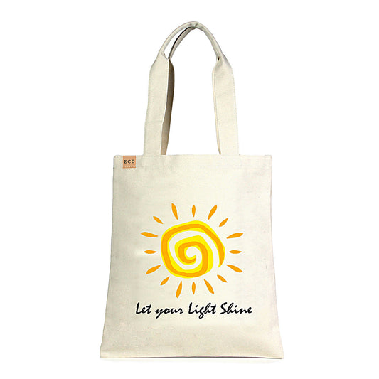 Let your Light Shine Eco Tote|15.75 x 13.75 inches - Premium Wholesale Fashion Accessories from Pinktown - Just $13! Shop now at chiquestyles