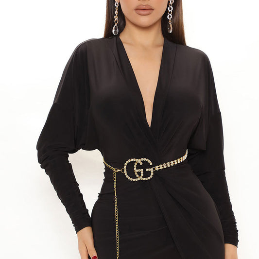 Gold Embellished Side Double G Belt|Adjustable - Premium Wholesale Fashion Accessories from Pinktown - Just $17! Shop now at chiquestyles