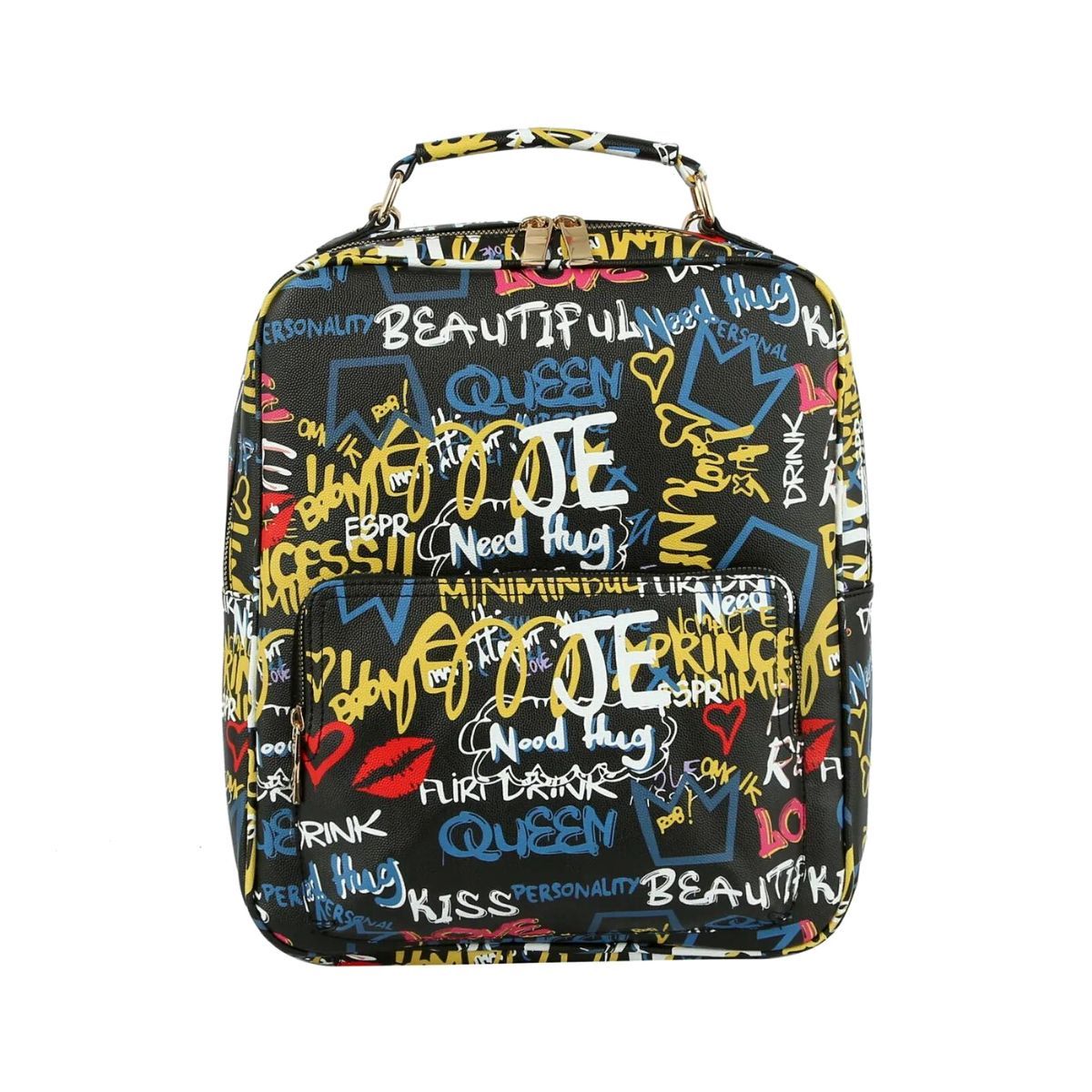 Black Grafitti Trolley Sleeve Backpack|14.4 x 11.3 x 3.8 inches - Premium Wholesale Fashion Accessories from Pinktown - Just $64! Shop now at chiquestyles