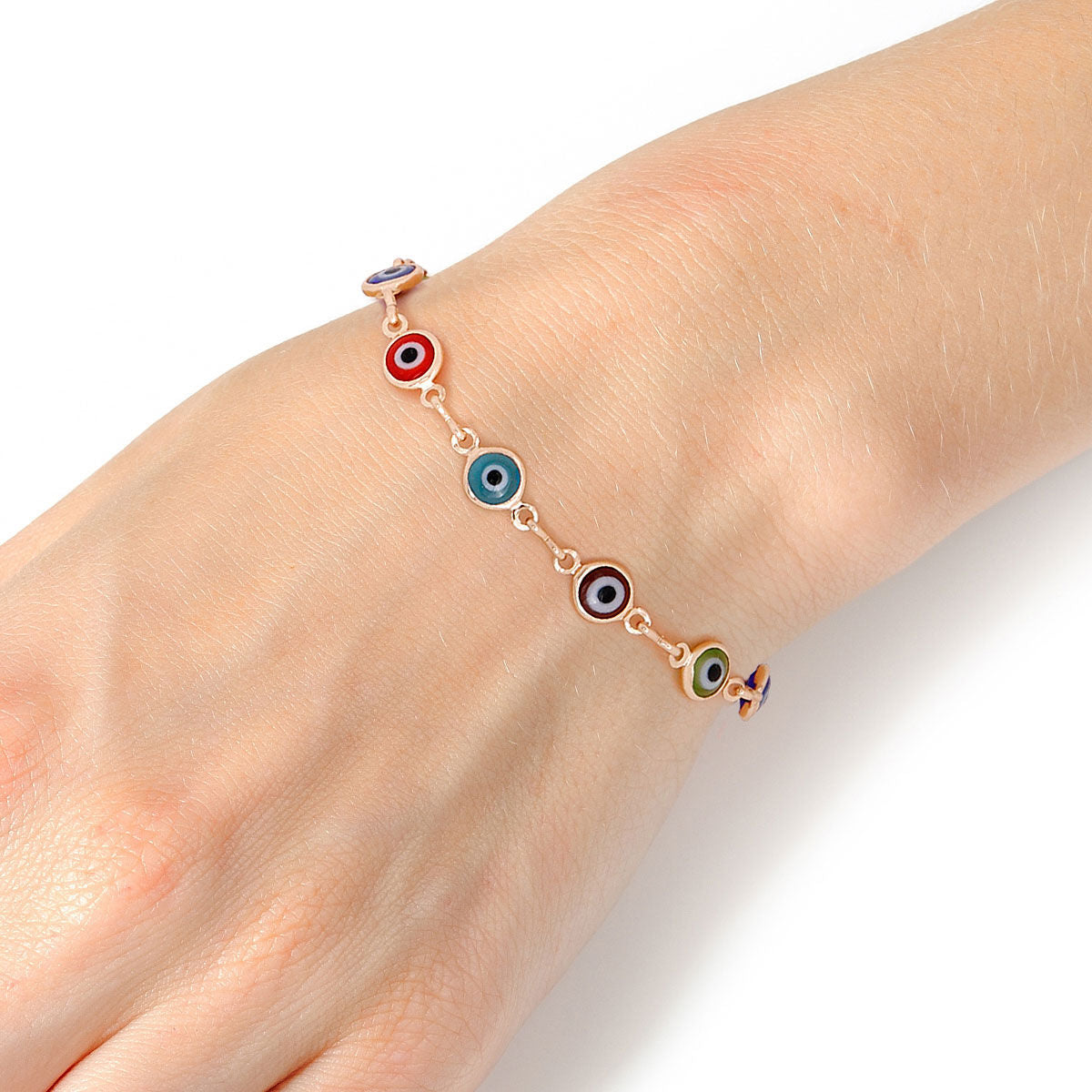 Multi Color Evil Eye Bracelet|8 inches - Premium Wholesale Jewelry from Pinktown - Just $7! Shop now at chiquestyles