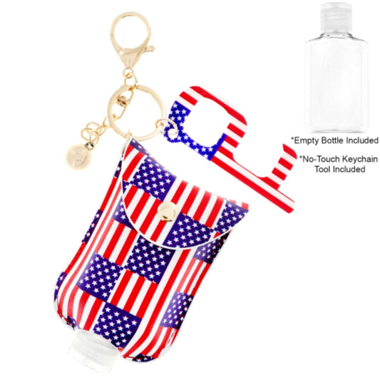 American Flag Sanitizer Keychain|7 inches - Premium Wholesale Fashion Accessories from Pinktown - Just $8! Shop now at chiquestyles