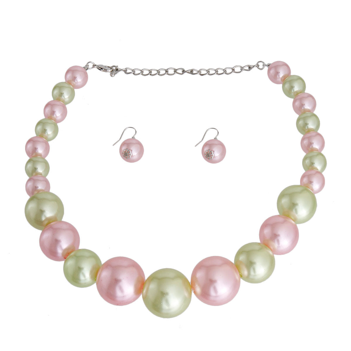 Pink and Green Graduated Bubble Gum Pearls|22 inches - Premium Wholesale Jewelry from Pinktown - Just $11! Shop now at chiquestyles