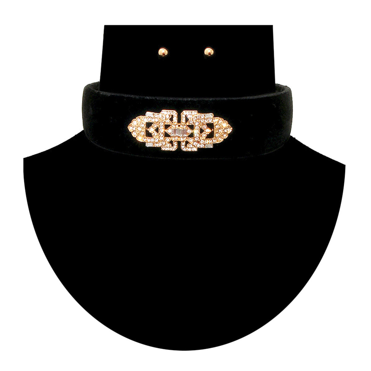 Velvet Stoned Choker|15 inches - Premium Wholesale Jewelry from Pinktown - Just $16! Shop now at chiquestyles