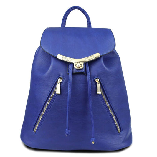 Blue Zipper Pocket Backpack|15.5 x 13 x 7 inches - Premium Wholesale Fashion Accessories from Pinktown - Just $36! Shop now at chiquestyles