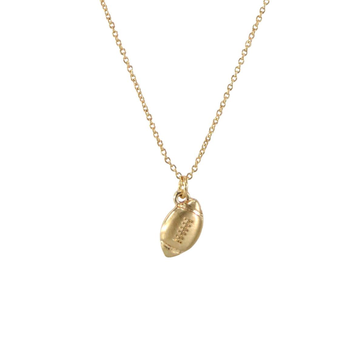 Matte Gold Football Necklace|16 + 2 inches - Premium Wholesale Jewelry from Pinktown - Just $7! Shop now at chiquestyles