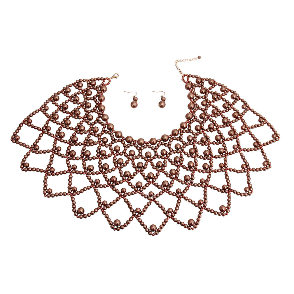 Brown Pearl Choker Cape|16 inches - Premium Wholesale Jewelry from Pinktown - Just $31! Shop now at chiquestyles