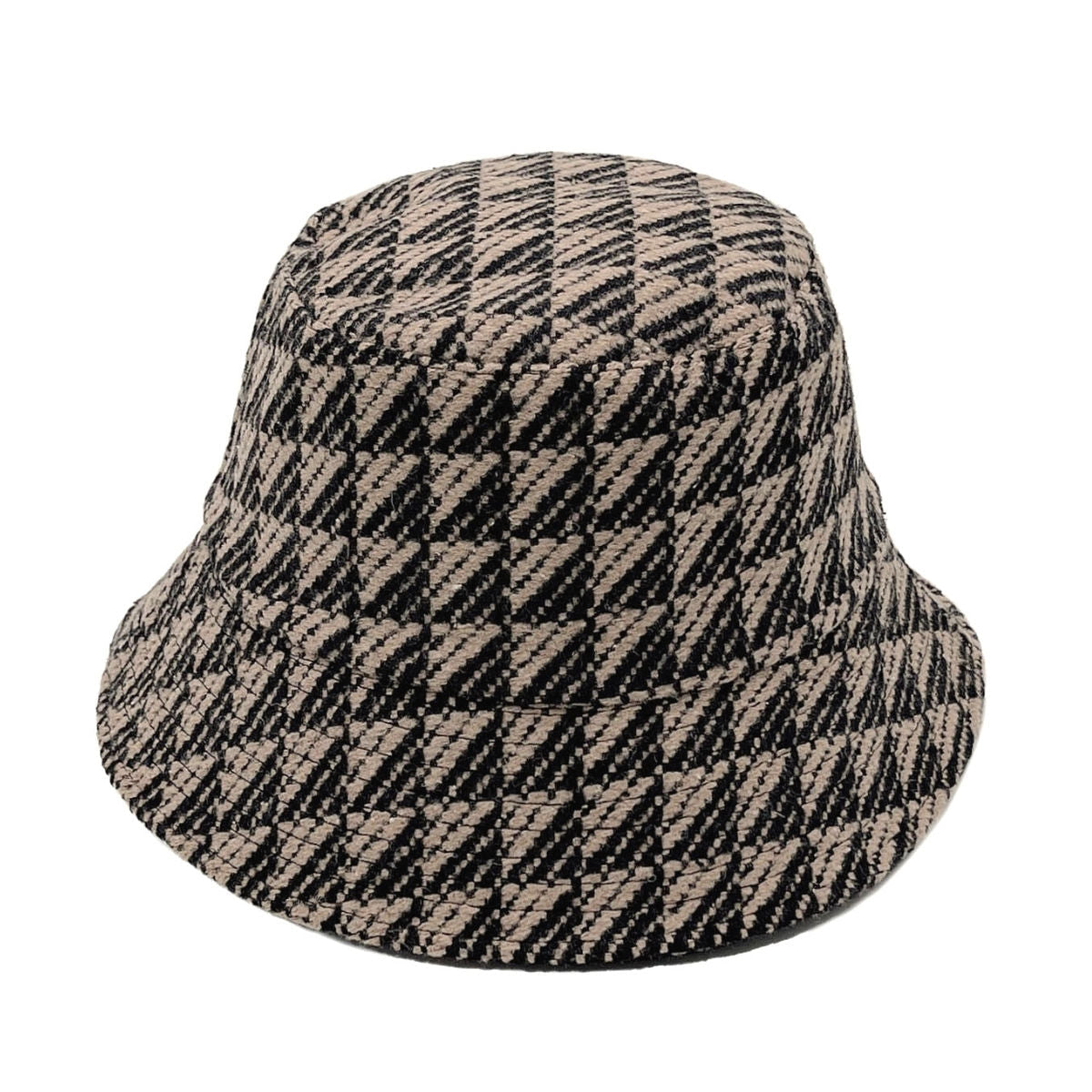 Taupe Geo Pattern Topstitch Bucket Hat|One Size - Premium Wholesale Fashion Accessories from Pinktown - Just $18! Shop now at chiquestyles