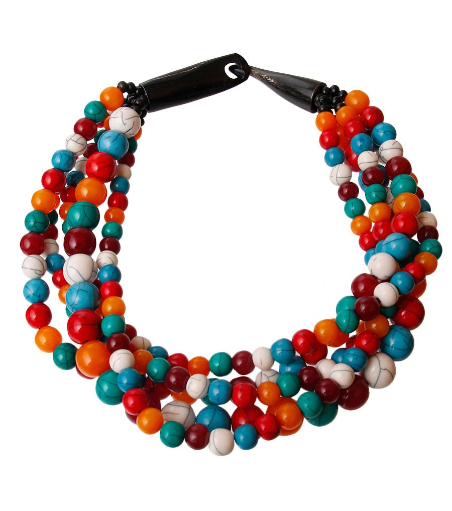 Cracked Multi Color Buffalo Horn Necklace|16 inches - Premium Wholesale Jewelry from Pinktown - Just $36! Shop now at chiquestyles