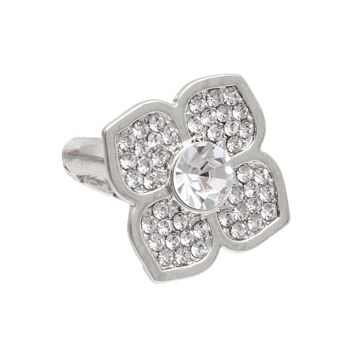 Silver Luxury French Designer Flower Ring|Stretch to Fit - Premium Wholesale Jewelry from Pinktown - Just $9! Shop now at chiquestyles