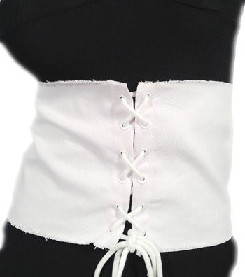 White Wide Corset Belt|30 inches - Premium Wholesale Fashion Accessories from Pinktown - Just $22! Shop now at chiquestyles