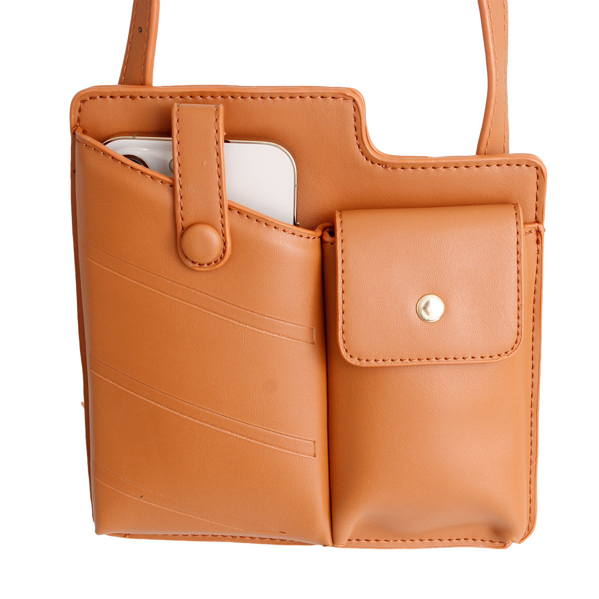 Camel Mobile Phone Crossbody|7 x 6.75 x 1.25 inches - Premium Wholesale Fashion Accessories from Pinktown - Just $26! Shop now at chiquestyles