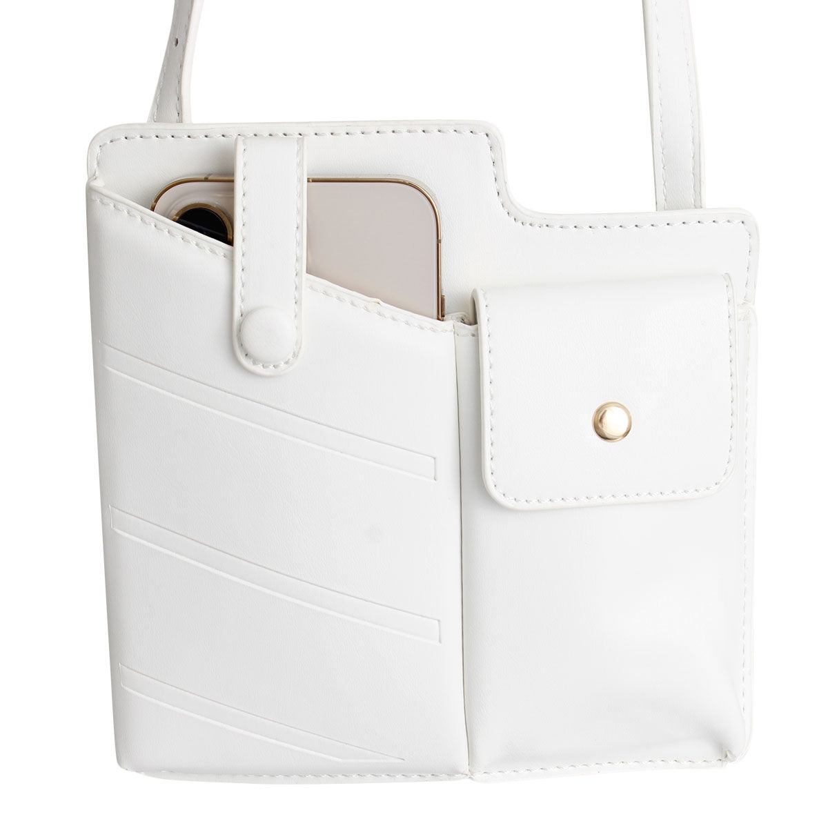 White Mobile Phone Crossbody|7 x 6.75 x 1.25 inches - Premium Wholesale Fashion Accessories from Pinktown - Just $26! Shop now at chiquestyles