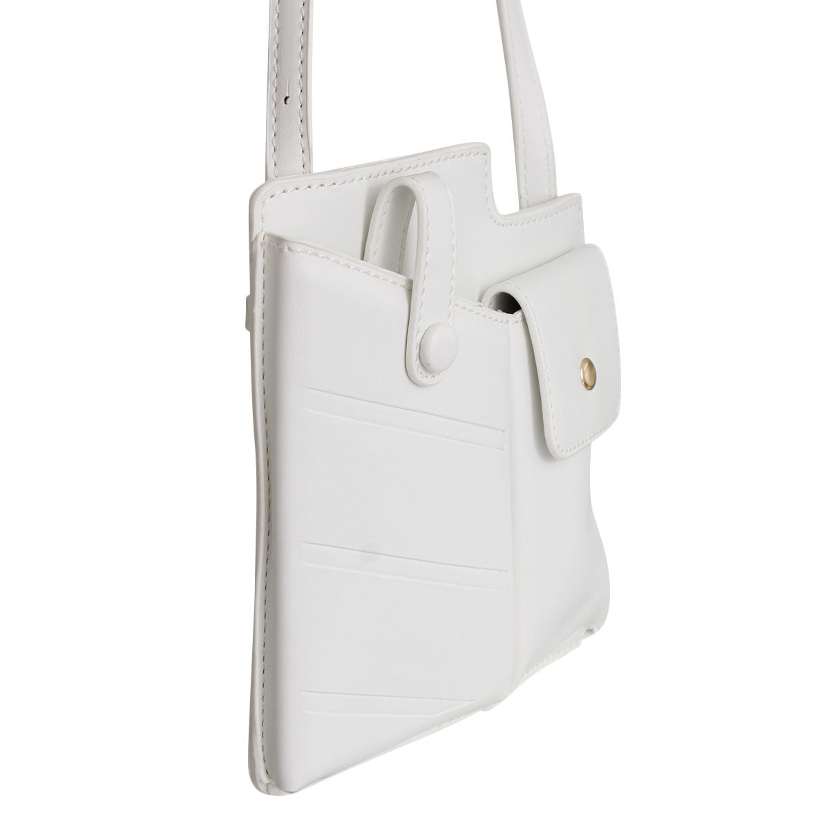 White Mobile Phone Crossbody|7 x 6.75 x 1.25 inches - Premium Wholesale Fashion Accessories from Pinktown - Just $26! Shop now at chiquestyles