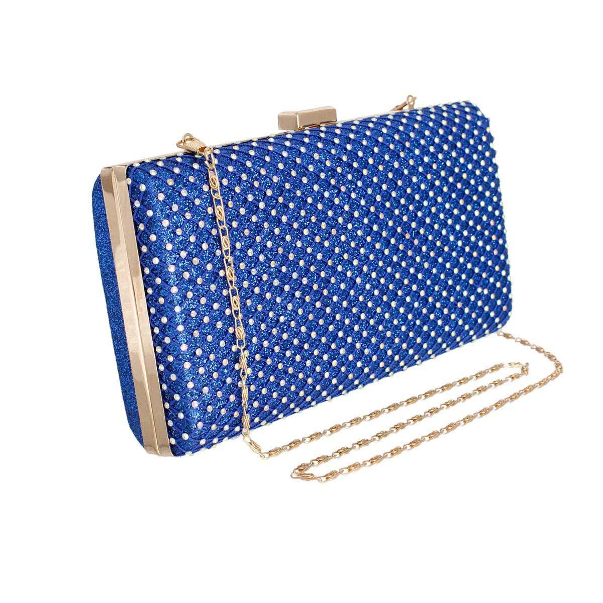 Clutch Hard Case Royal Blue Bag for Women|5 x 8.75 x 1.5 inches - Premium Wholesale Fashion Accessories from Pinktown - Just $44! Shop now at chiquestyles