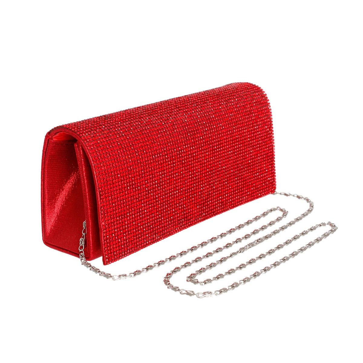 Clutch Red Rhinestone Evening Bag for Women|3.5 x 8 x 2 inches - Premium Wholesale Fashion Accessories from Pinktown - Just $31! Shop now at chiquestyles