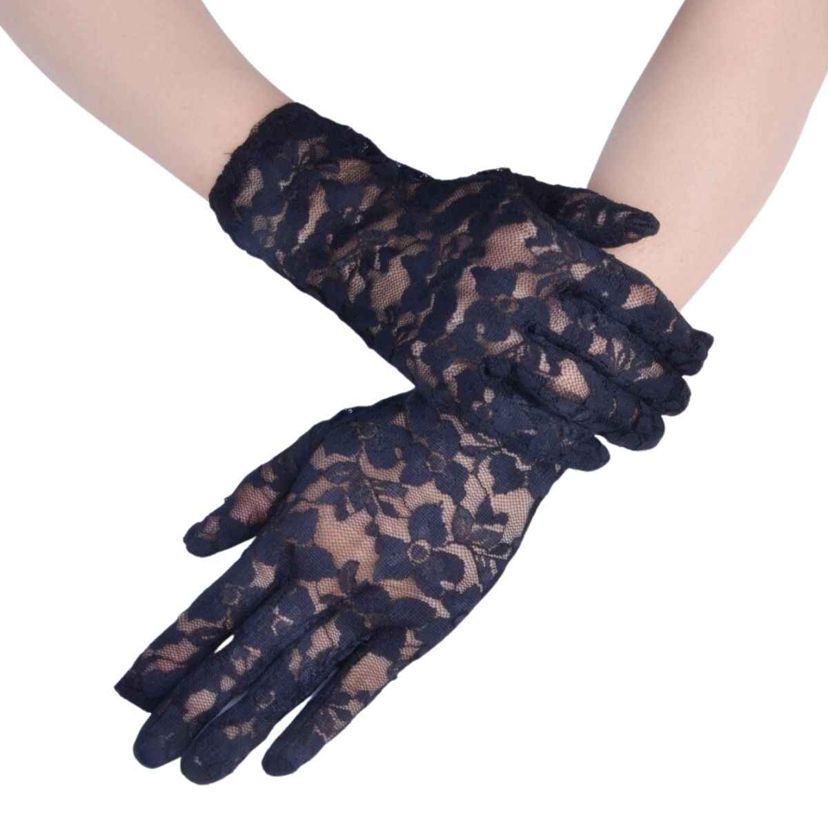 Black Short Lace Gloves|8.5 inches - Premium Wholesale Fashion Accessories from Pinktown - Just $8! Shop now at chiquestyles