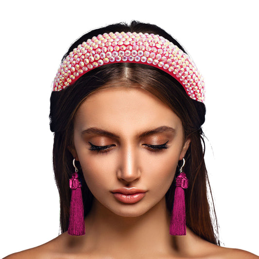 Fuchsia Aurora Borealis Headband|Adjustable - Premium Wholesale Fashion Accessories from Pinktown - Just $12! Shop now at chiquestyles