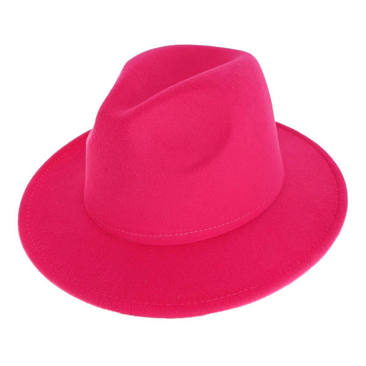 Fuchsia Solid Color Fedora|One Size - Premium Wholesale Fashion Accessories from Pinktown - Just $21! Shop now at chiquestyles