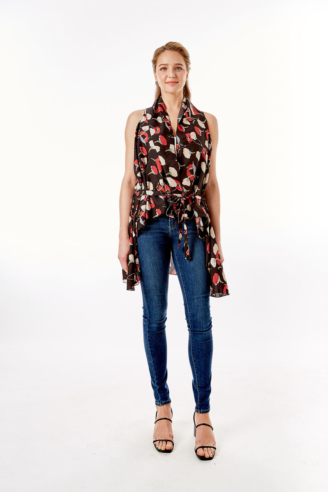 Black Floral Vest Cover Up|57 x 41.6 inches - Premium Wholesale Boutique Clothing from Pinktown - Just $22! Shop now at chiquestyles