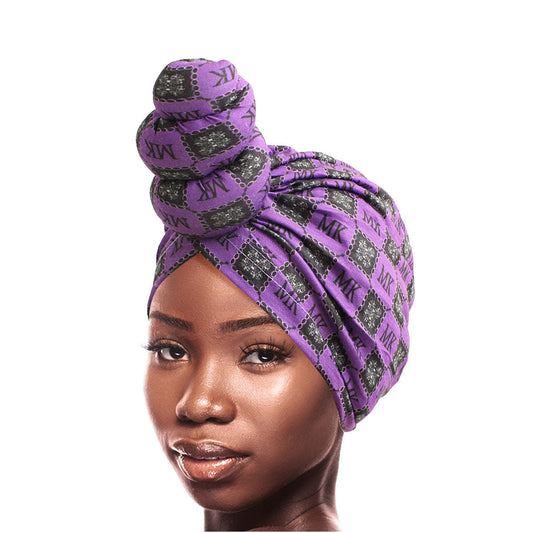 Purple MK Tall Twist Knot Turban|Stretch to Fit - Premium Wholesale Fashion Accessories from Pinktown - Just $7! Shop now at chiquestyles