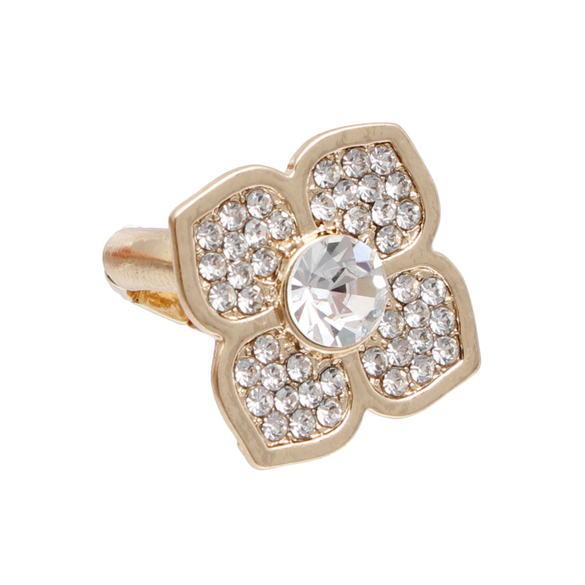 Gold Luxury French Designer Flower Ring|Stretch to Fit - Premium Wholesale Jewelry from Pinktown - Just $9! Shop now at chiquestyles
