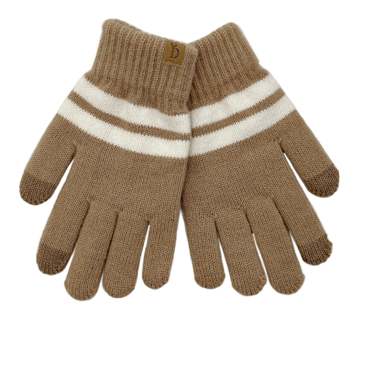 Camel Stripe Knit Touch Gloves|One Size - Premium Wholesale Boutique Clothing from Pinktown - Just $9! Shop now at chiquestyles