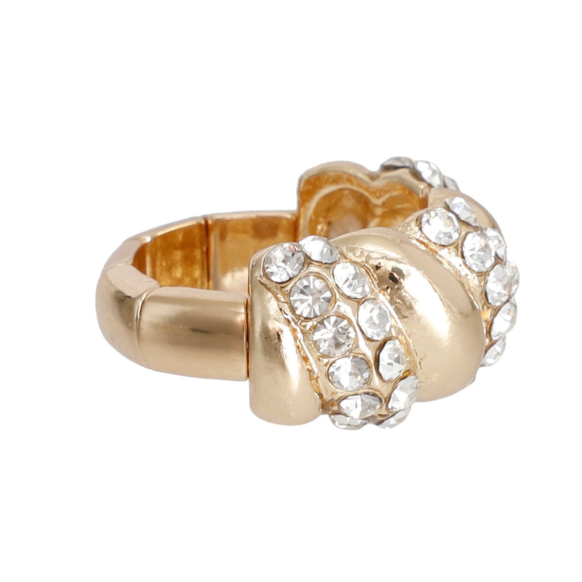 Gold Twisted Swivel Cocktail Ring|Stretch to Fit - Premium Wholesale Jewelry from Pinktown - Just $8! Shop now at chiquestyles