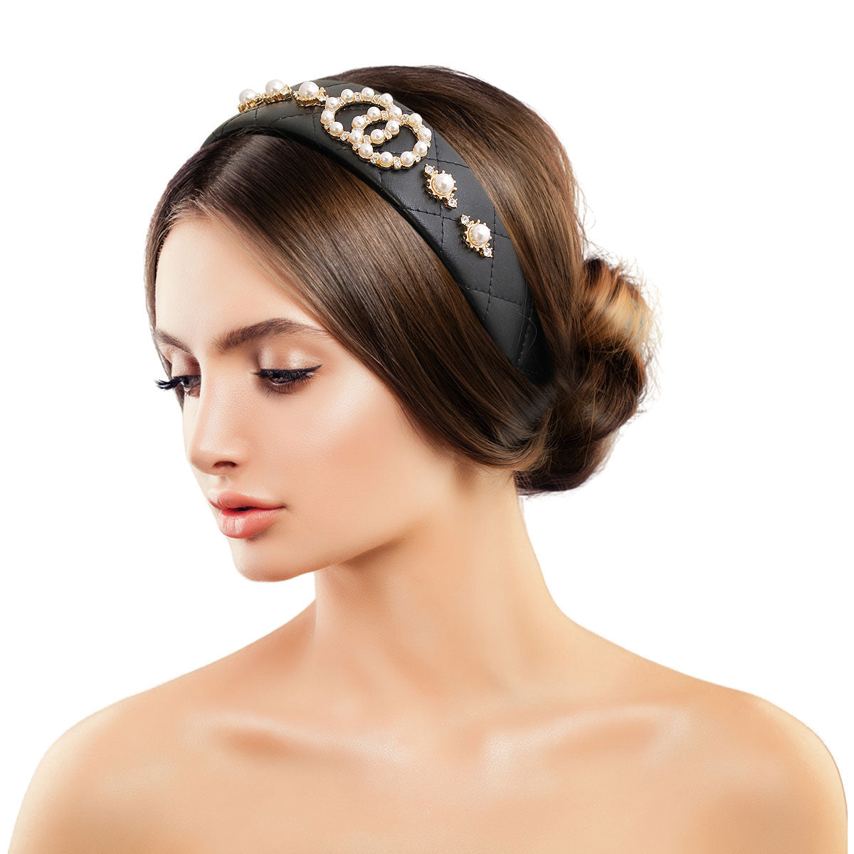 Designer Black Pearl Headband|Adjustable - Premium Wholesale Fashion Accessories from Pinktown - Just $19! Shop now at chiquestyles