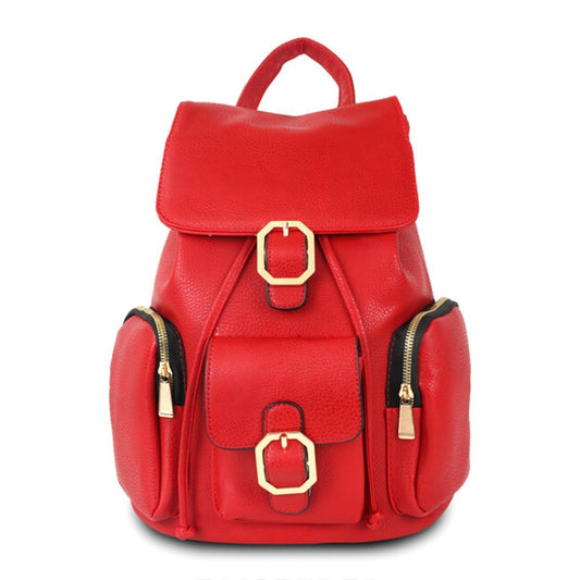 Red Triple Pocket Backpack|14 x 10.5 x 6 inches - Premium Wholesale Fashion Accessories from Pinktown - Just $36! Shop now at chiquestyles