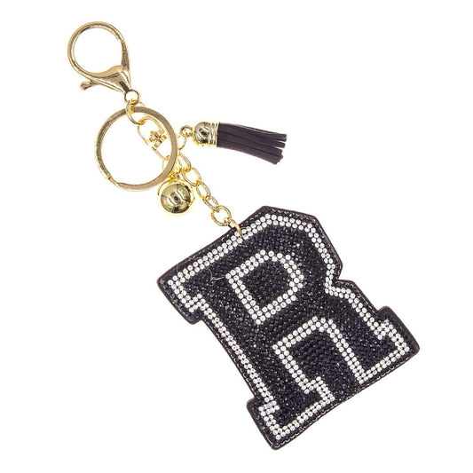 R Black Keychain Bag Charm|6.5 x 2.5 inches - Premium Wholesale Fashion Accessories from Pinktown - Just $8! Shop now at chiquestyles