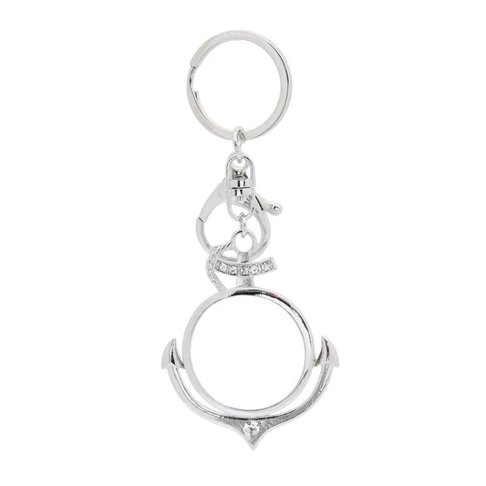 Silver Anchor Magnifying Glass Keychain|5 x 2 inches - Premium Wholesale Fashion Accessories from Pinktown - Just $8! Shop now at chiquestyles