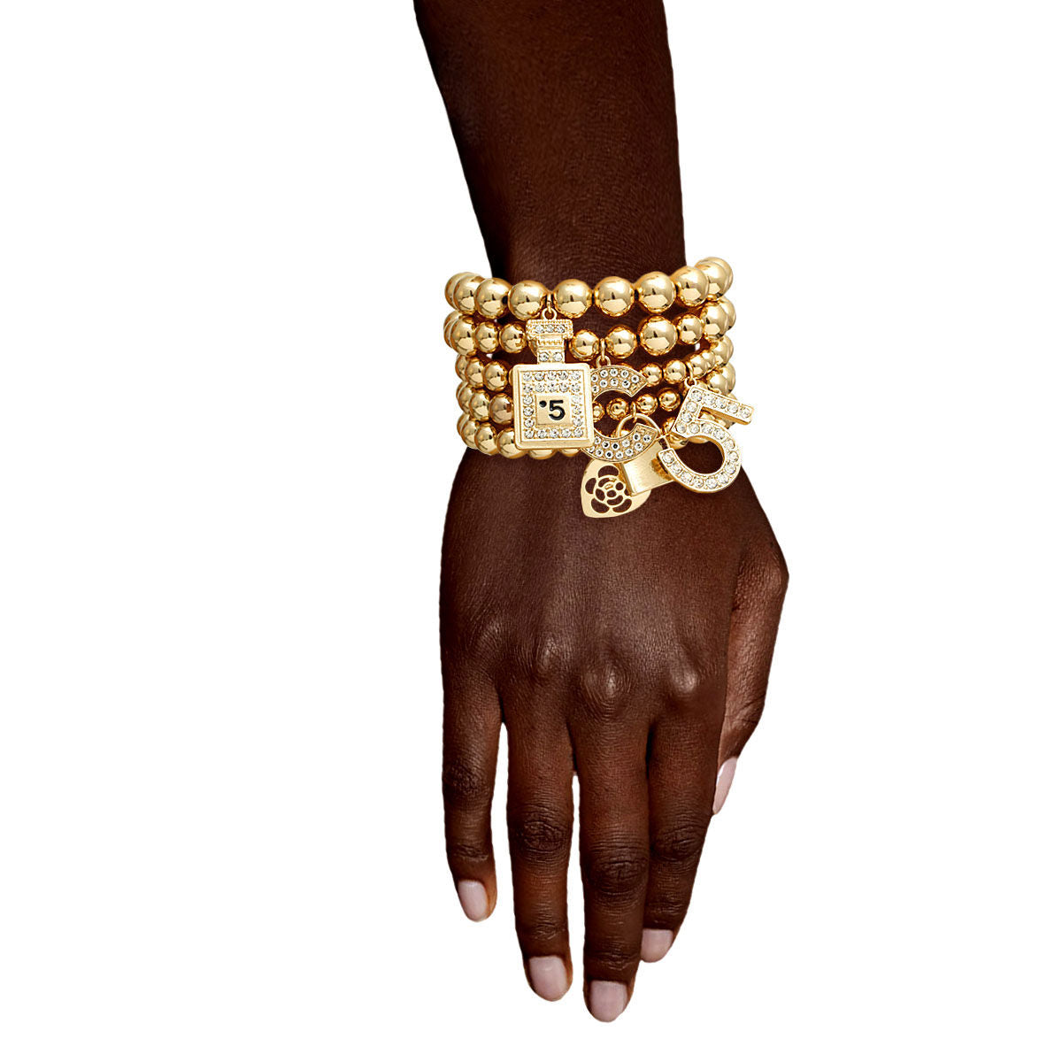 Shiny Gold Boutique Charm Bracelets|Stretch to Fit - Premium Wholesale Jewelry from Pinktown - Just $19! Shop now at chiquestyles