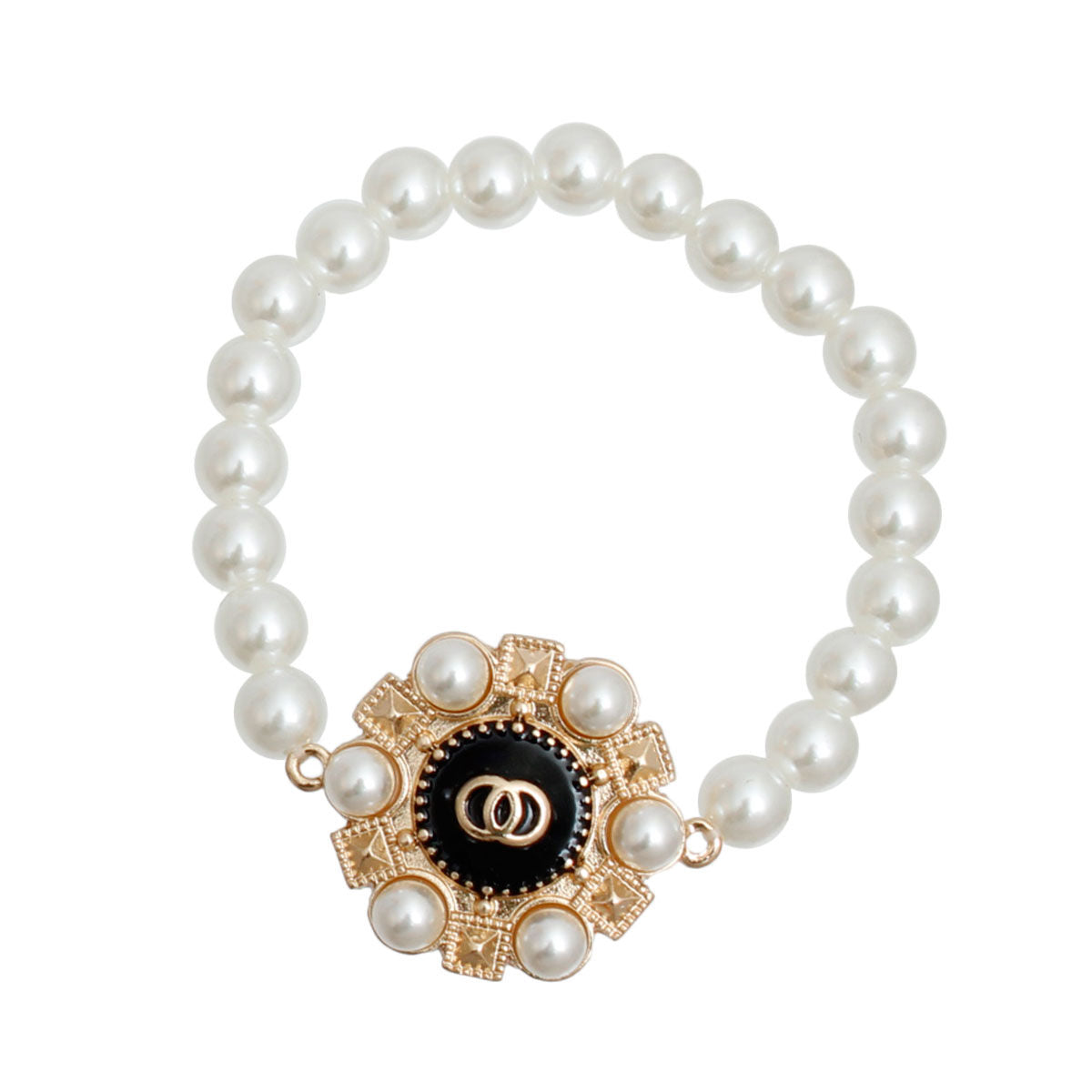 Cream Pearl Studded Infinity Bracelet|Stretch to Fit - Premium Wholesale Jewelry from Pinktown - Just $9! Shop now at chiquestyles