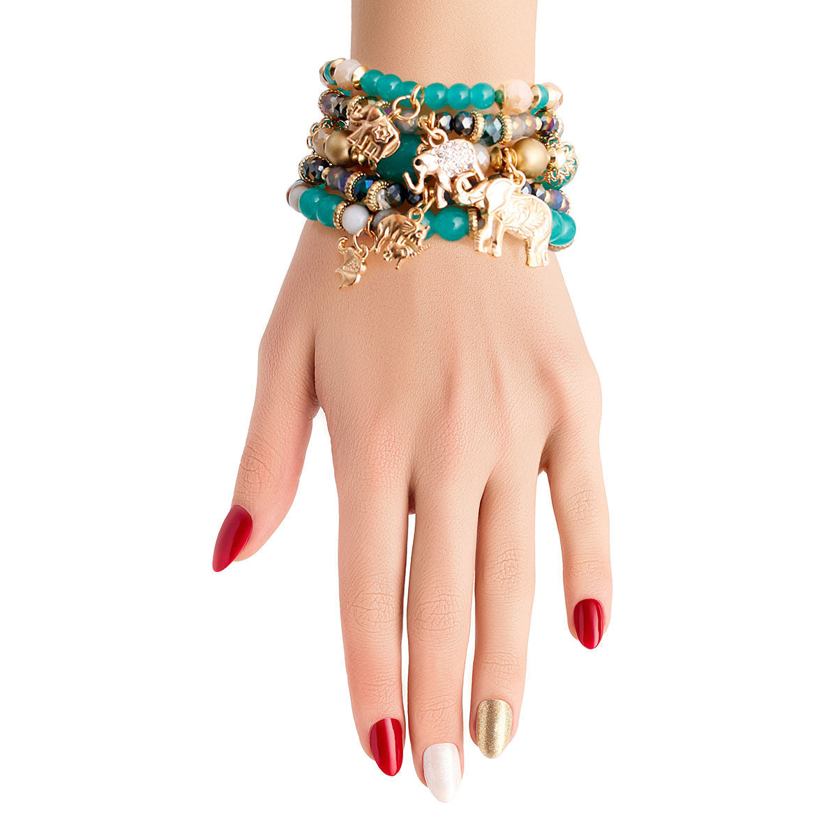 Turquoise Bead Elephant Bracelets|Stretch to Fit - Premium Wholesale Jewelry from Pinktown - Just $13! Shop now at chiquestyles