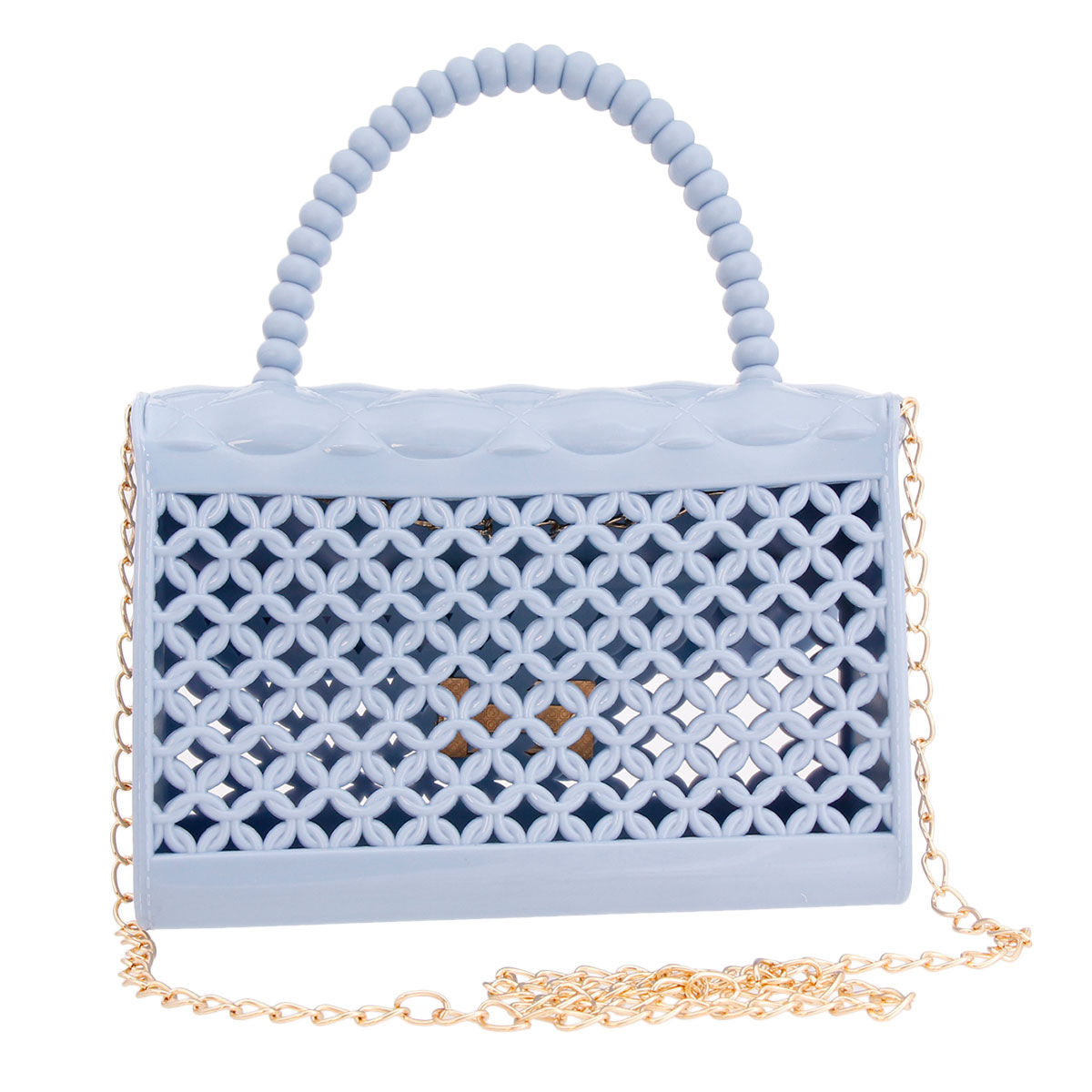 Light Blue Jelly Top Handle Mini Crossbody|6.75 x 4.5 x 2.5 inches - Premium Wholesale Fashion Accessories from Pinktown - Just $25! Shop now at chiquestyles